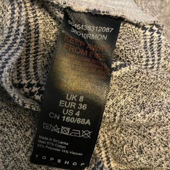 COPY Topshop Plaid Belted Trousers Size 4 - Picture 6 of 6